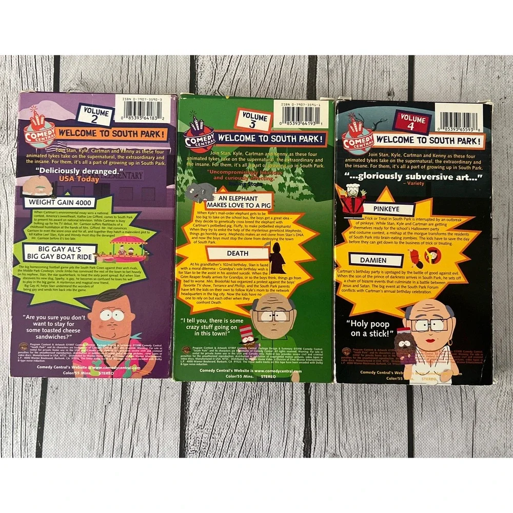 South Park VHS Lot Volumes 2,3, And 4